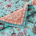 thumbnail image 3 of 3 Piece Full Queen Quilt Set with Floral Print, Blue and White, 3 of 5