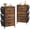 Brown, variant on Tall Nightstands with Drawers, Bedside Table with Wooden Top & Sturdy Steel Frame, Storage End Table with 4 Cloth Bags for Bedroom, Dorm, Entryway, Rustic Brown