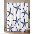 thumbnail image 4 of Starfish Shower Curtain, Ocean Coastal Blue Waterproof Shower Curtain Set with 12 Hooks Lightweight Washable Fabric Shower Curtains for Bathroom 48x72 Inches, 4 of 6