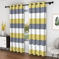 thumbnail image 5 of Lfeey Stripe Room Blackout Window Curtains, Drapes for Bedroom Living Room Kitchen Thermal Insulated 2 Panels, Yellow, 42x63 inch, 5 of 6