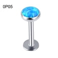 thumbnail image 1 of Bluelans Men Women Faux Opal Labret Lip Ring Ear Stud Earring Body Piercing Jewelry, 1 of 6