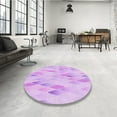 thumbnail image 4 of Ahgly Company Machine Washable Indoor Round Transitional Heliotrope Purple Area Rugs, 7' Round, 4 of 7