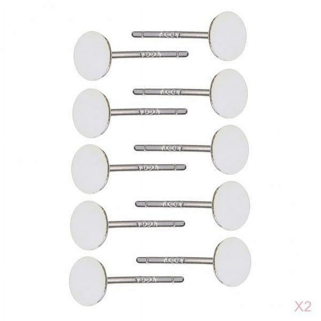 Abbracc 10 Paris 925 Sterling Blank Ear Studs Pin Earrings Posts Flat Pad 4mm