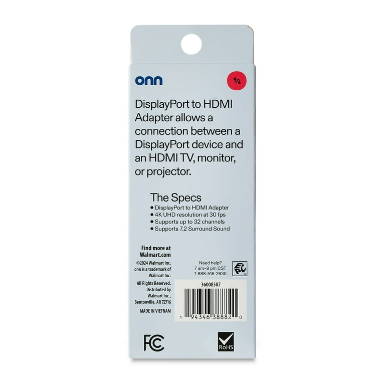 onn DisplayPort to HDMI Converter with Audio photo 2