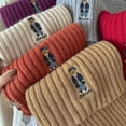 thumbnail image 3 of 100% Wool Scarf with Bear Embroidery, Warm Winter Neck Wrap for Women,160*20cm,red, 3 of 30