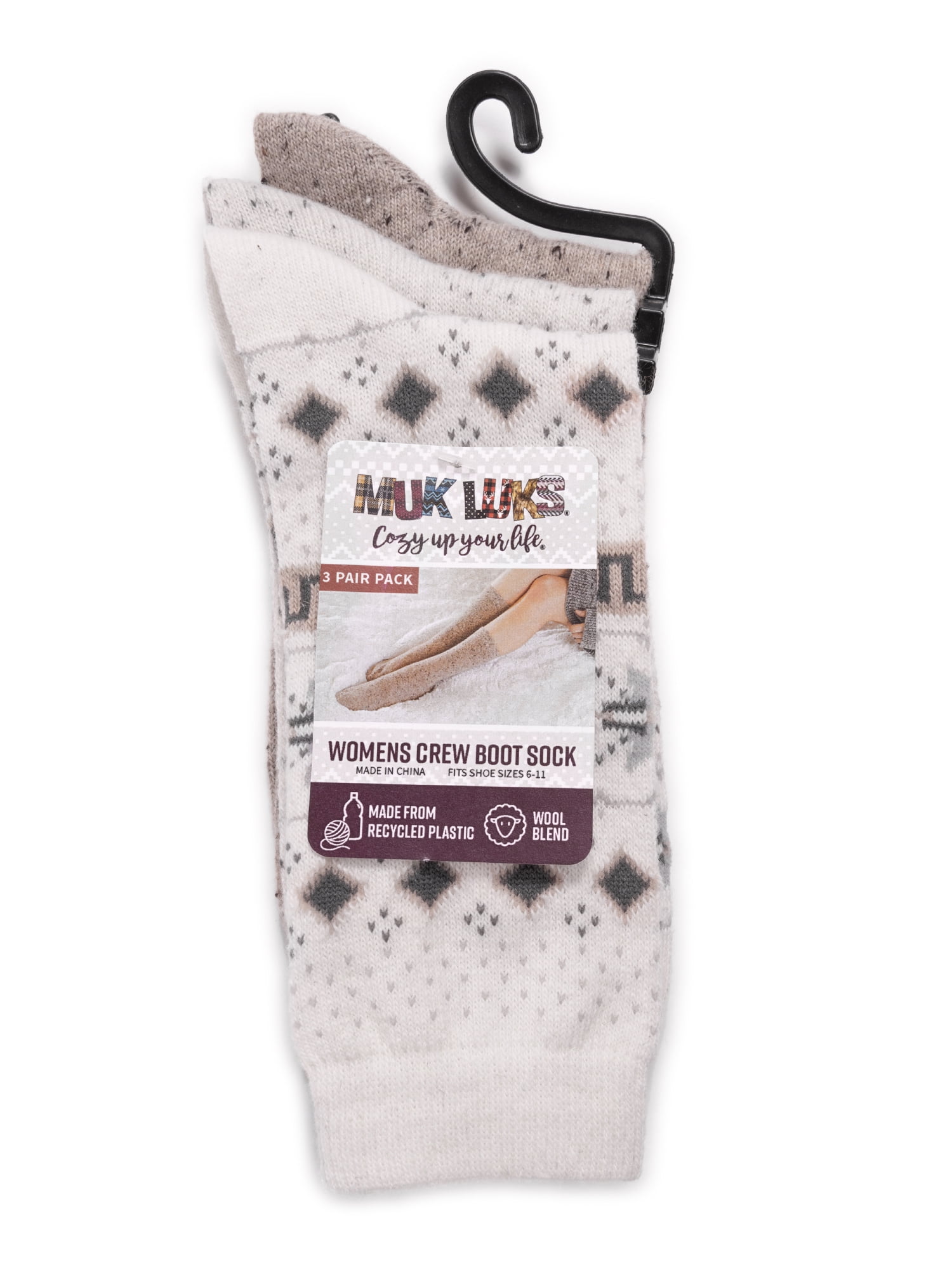 MUK LUKS Women's Boot Socks, 3 Pairs