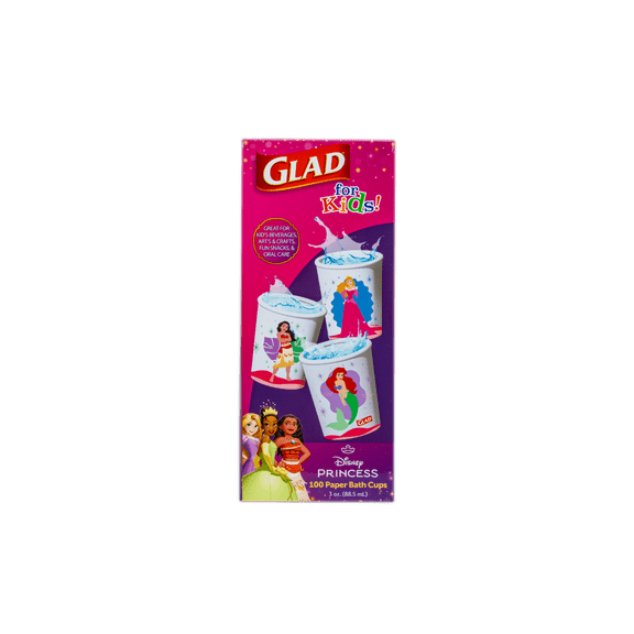 Glad For Kids Disney Princess 3oz Mini Bath Cups 100ct