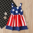 thumbnail image 6 of AnuirheiH 4th of July Toddler Girl Outfit Straps Dress American Flag Stars Striped Sundress Independence Day Patriotic Dresses, 6 of 9