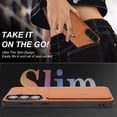 thumbnail image 6 of For Samsung Galaxy A57 5G Wallet Case Ultra-Slim Profile Vintage Leather Texture, Wallet For Women Men Card Holder Magnetic Clasp Kickstand Folio Case,Brown,For Galaxy A57 (5G), 6 of 7