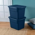 thumbnail image 5 of Sterilite Lidded Stackable 18 Gallon Storage Tote Container, Blue, 8 Pack, 5 of 6