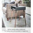 thumbnail image 3 of Yamazaki Home Storage Table - Two Sizes, Black, Steel + Wood, Tall, Supports 8.8 pounds, Minimal Assembly, 3 of 7