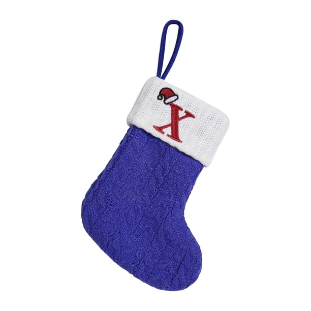 Bolsas de Regalo de Navidad Medios de Punto, Medios de Lana, Cartas Bordadas, Bolsas de Regalo de Dulces para Niños, Bolsas de Regalo de Calcetines Largos