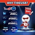 thumbnail image 5 of Timeusb 12V 200Ah Plus LiFePO4 Battery, Built-in 200A BMS, Deep Cycle Battery with Max 2560W Output Power, Perfect for Your RVs, Solar System, Off-grid, Travel Trailer, etc, 5 of 10