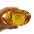 thumbnail image 6 of Chinese Style Citrine Ingot Gold Crystal Glass Colored Glaze Wealth Money Craft, 6 of 8