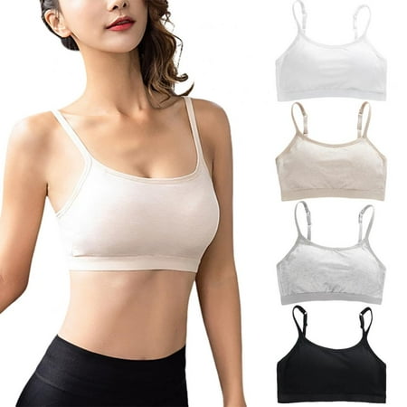 

Women s Ribbed Bra Adjustable Spaghetti Strap Underwear Wirefree Sports Bra for Women