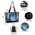 thumbnail image 2 of FORMRS Canvas Laptop Tote Bag for Women with 15.6" Computer Compartments Shoulder Handbag, Floral Moon, 2 of 7