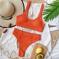 thumbnail image 3 of Swimsuits for Women,Women Bandeau Bandage Bikini Set Push-Up Brazilian Swimwear Beachwear Swimsuit Orange S(S), 3 of 6