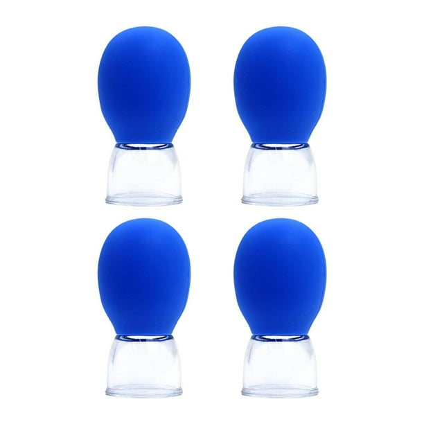 4 piezas de copa de masaje facial y corporal, masajeador de fascia, fácil de usar, reutilizable, personal, corporal Azul