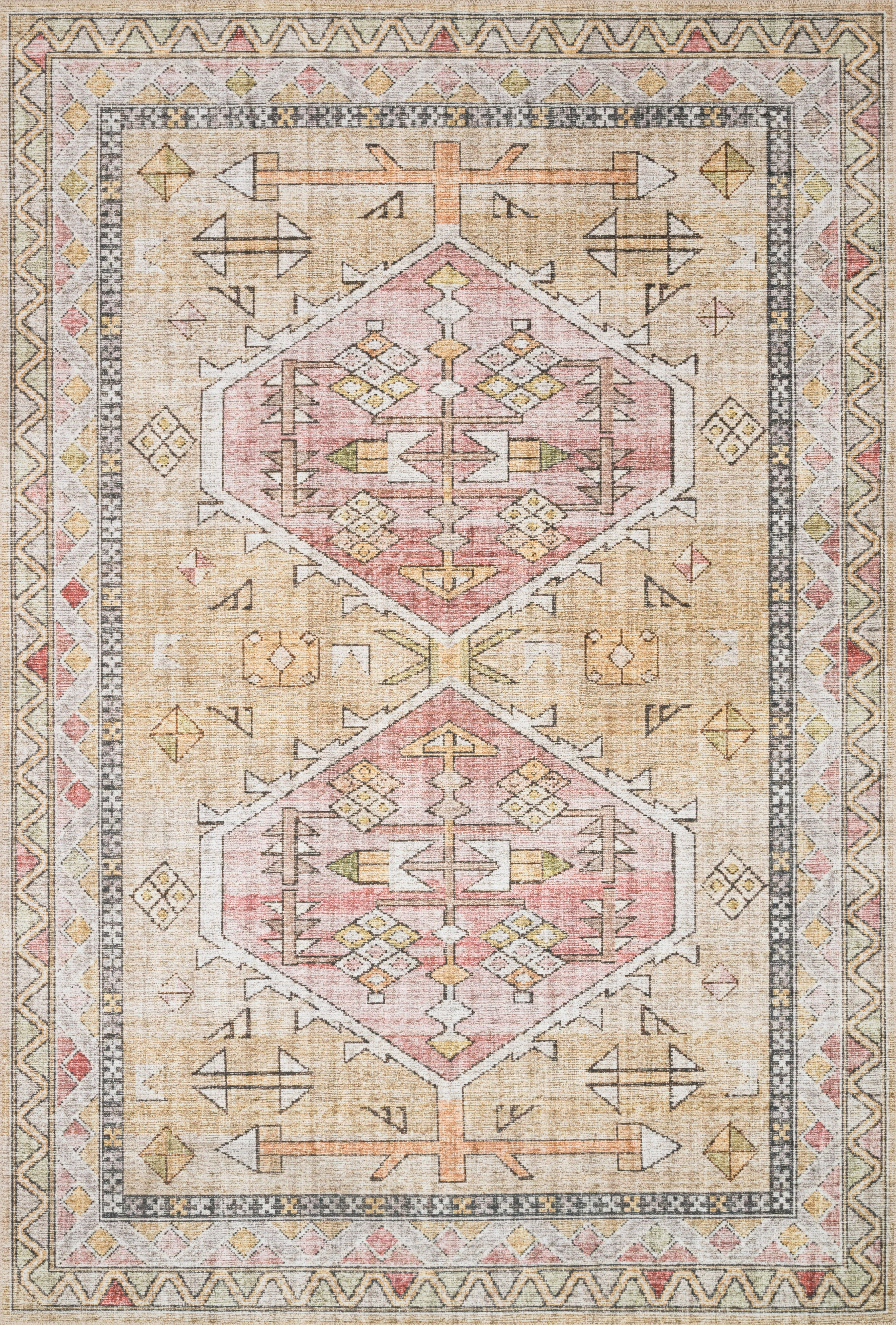 Loloi Skye Gold / Blush 8'-0" x 8'-0" Round Area Rug