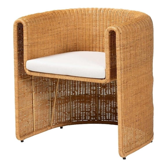 bali & pari Carina Natural Rattan Barrel Dining Chair