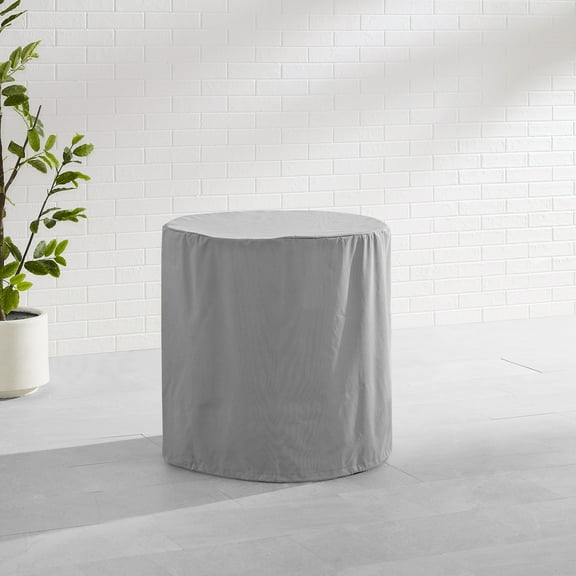 Maykoosh Beachy Beauty Round Outdoor Bistro Table Furniture Cover - Gray, 28 x 28 x 28 inches, Outdoor Furniture Cover with Drawstrings, Reinforced Vinyl Furniture Cover