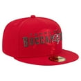 thumbnail image 3 of Men's New Era  Red Tampa Bay Buccaneers Overlap Wordmark 59FIFTY Fitted Hat, 3 of 5
