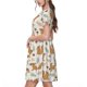 thumbnail image 2 of Balery Squirrel And Leaves Vestidos sueltos de manga corta para mujer, vestidos de verano 2025, vestidos casuales de corte A con vuelo., 2 of 6