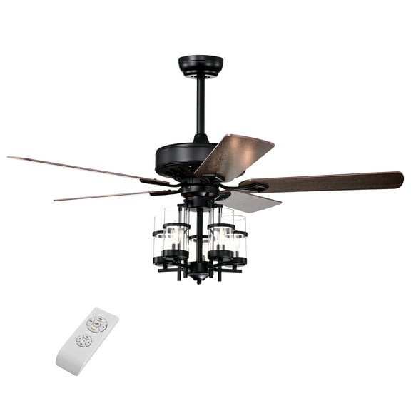 Costway 50'' Ceiling Fan with Light Classic Ceiling Fan Lamp w/Noiseless Reversible Motor