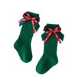 thumbnail image 2 of Lilgiuy Christmas Socks for Newborn Infants Girls Tube Ruffled Long Stockings with Bow Knot Toddlers Warm School (Army Green, 0 -2 Years), 2 of 4