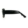 thumbnail image 3 of Womens Polarized Antiglare Lens Mod Rounded Rectangle Plastic Rim Sunglasses All Black, 3 of 3