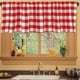 thumbnail image 5 of Cortina con visillo de ventana a cuadros, bolsillo para barra | Estilo cabaña con cuadros en rojo, negro y blanco | Poliéster bloqueador de luz | Cocina y sala de estar | 15"x55" | Panel único para, 5 of 6