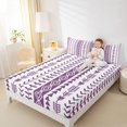 thumbnail image 3 of jejeloiu Western Vintage Geometric Bed Sheets For Girls,Rustic Tribal Full Size Sheets,Purple White,4-Piece,1 Flat Sheet, 1 Fitted Sheet and 2 Pillowcases, 3 of 6