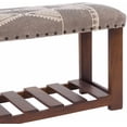 thumbnail image 6 of Hauteloom Greymouth Entryway Bedroom Bench - Cotton Foot Stool - Wooden Legs - Gray, Beige, Cream - 16" x 34" x 12", 6 of 8