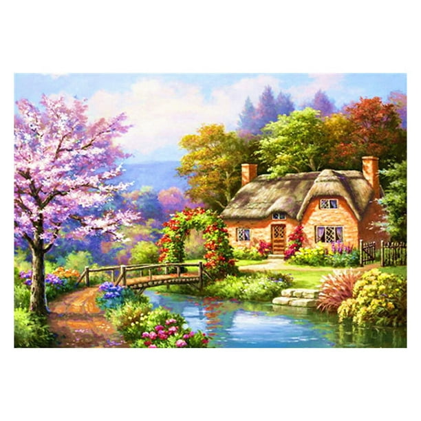 Pintura de diamante 5D completa, paisaje de gran formato, carretera, 30x40 cm, diamante cuadrado, accesorio de pintura de diamante DIY, mesa, perla, diamante, flor, rompecabezas de diamantes, regalo para adultos y niños Sincero Electrónica