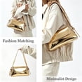 thumbnail image 2 of Sunyuer Women Shoulder Bag, Shiny PU Leather Baguette Handbag, Trendy Y2K Underarm Purse, Fashion Flap Small Evening Bag for Party Club Daily, 2 of 5