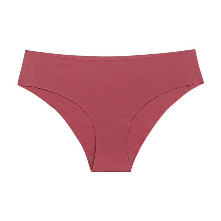 Qcmgmg Bikini Underwear for Women Plus Size Seamless Low Rise Cheeky Cute  Panties for Teen Girls Watermelon Red S 