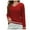 Red, variant on Cable Knit Sweaters Womens Trendy Fall Casual V Neck Color Block Pullover Stretchy Comfy Long Sleeve Top (XL, Red)