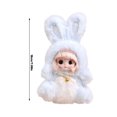 thumbnail image 3 of Plush Rabbit Stuffed Animal Toy With Soft Fluffy Texture, Cute Bow And Bell Details For Enhanced Playfulness, Safe Non-Toxic Materials For Safe Interaction With Big Kids And, 3 of 6