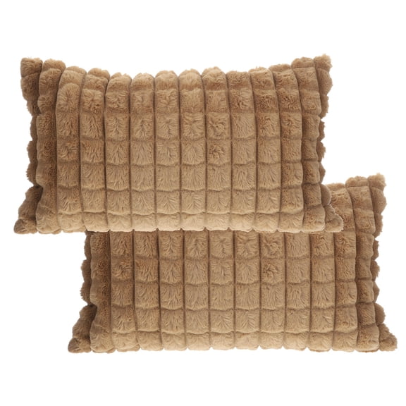 CRILSTYLEO Set of 2 Plush Square Pillow Covers for Sofa Cushions and Bedroom Decor
