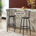 thumbnail image 6 of Bar Stools Set of 2, 360-Degree Swivel Stool with Back Support, Tall Chair for Kitchen Counter, Dining and Living Room, 27.3-Inch Height, Easy Assembly, 6 of 6