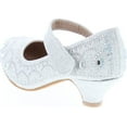 thumbnail image 3 of Link Jemma-01K Girls Rhinestone Platform Peagent Dress Shoes, Silver 1, 12, 3 of 7