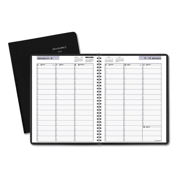 Agenda y libreta de citas de un vistazo DayMinder 2020, color negro