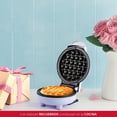 thumbnail image 2 of Holstein Housewares Miniwaffles personal/personalizable, revestimiento antiadherente, lavanda, gofres de 4 pulgadas en minutos, ideal para desayuno, almuerzo, almuerzo o aperitivos, 2 of 7