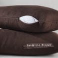 thumbnail image 2 of 3S Brother's Solid Color Cushion Cover Velvet Look Home Décor Throw Pillow Case with Invisible Zipper Set of 2 Pieces for Chair Couch Bedroom & Livingroom Décor Pillowcase - Dark Brown 12"x20" Each, 2 of 9
