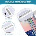 thumbnail image 3 of Yayeee 40oz Stainless Steel Tumbler with Straw and Handle Double-Wall Insulated Travel Water Bottle, Colorful Seaside, 3 of 8