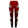 thumbnail image 3 of MKLEKYY Leggings push up para mujer, leggings para entrenamiento, leggings con estampado navideño, pantalones con bloques de color, leggings suaves y elásticos. 1770, 3 of 4
