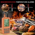 thumbnail image 2 of Regetek Cooking Food Meat Smoker Oven Kitchen BBQ Grill Thermometer( High Low Temp Alert, Count-up Countdown Timer) Dual Probe Digital Backlight Thermometer for Cooking Turkey Fish Beef RA60, 2 of 6