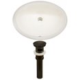 thumbnail image 1 of 19.5-in. W CUPC Oval Bathroom Undermount Sink Set In Biscuit - Oil Rubbed Bronze Hardware - Overflow Drain Incl. AI-24853, 1 of 6