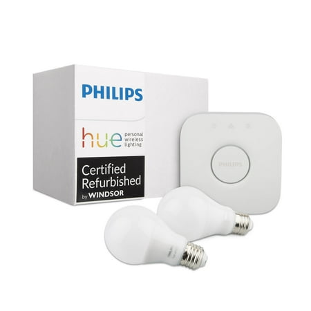 Philips Hue White A19 2nd Gen 2-Bulb Starter Kit Certified (Certified