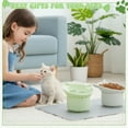 thumbnail image 6 of shuaien 2-Pack Silicone Slow Feeder Cat Bowls with Mat Elevated Tilted Anti-Vomit Adjustable Angle White & Green, 6 of 8